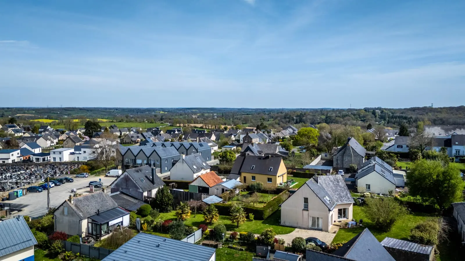 Prise de vue aérienne de La Bouëxière